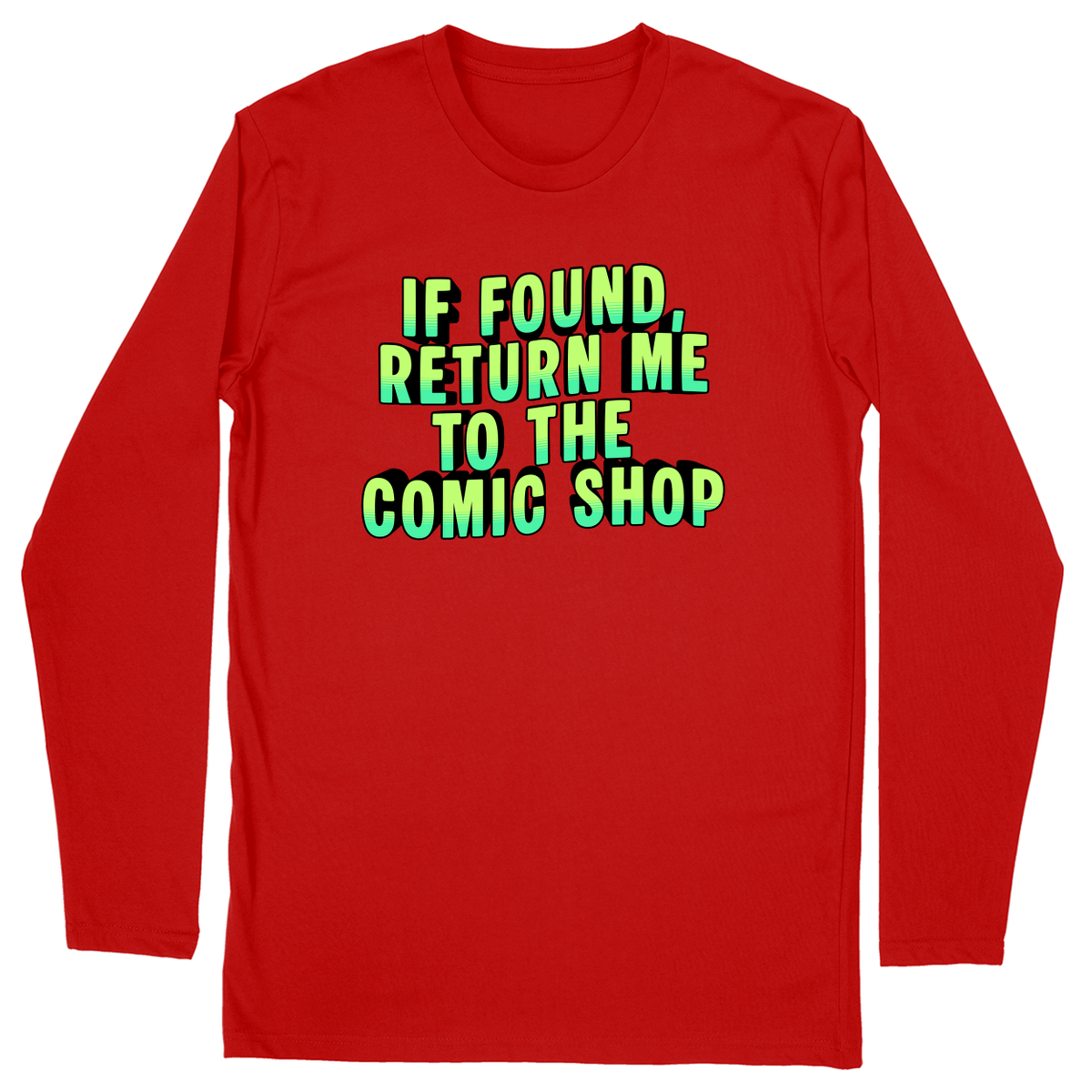 Long Sleeve Unisex T-shirt - Red - front***Red|||Long Sleeve Unisex T-shirt