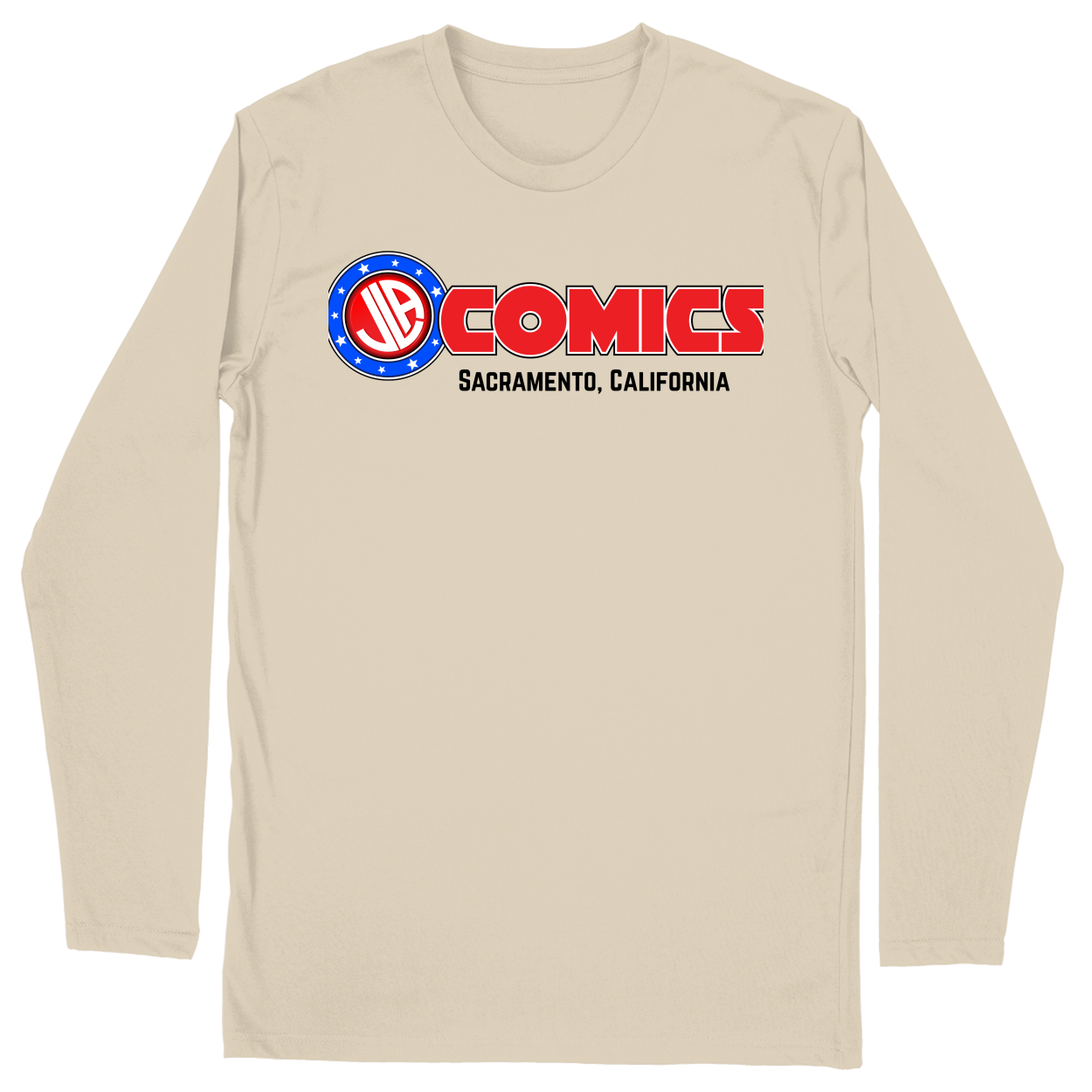 Long Sleeve Unisex T-shirt - Sand - front***Sand|||Long Sleeve Unisex T-shirt