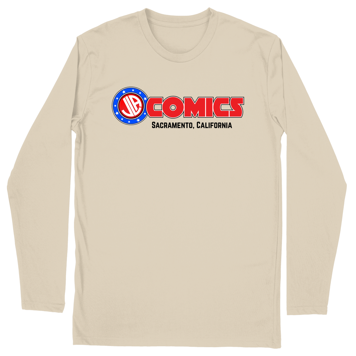 Long Sleeve Unisex T-shirt - Sand - front***Sand|||Long Sleeve Unisex T-shirt