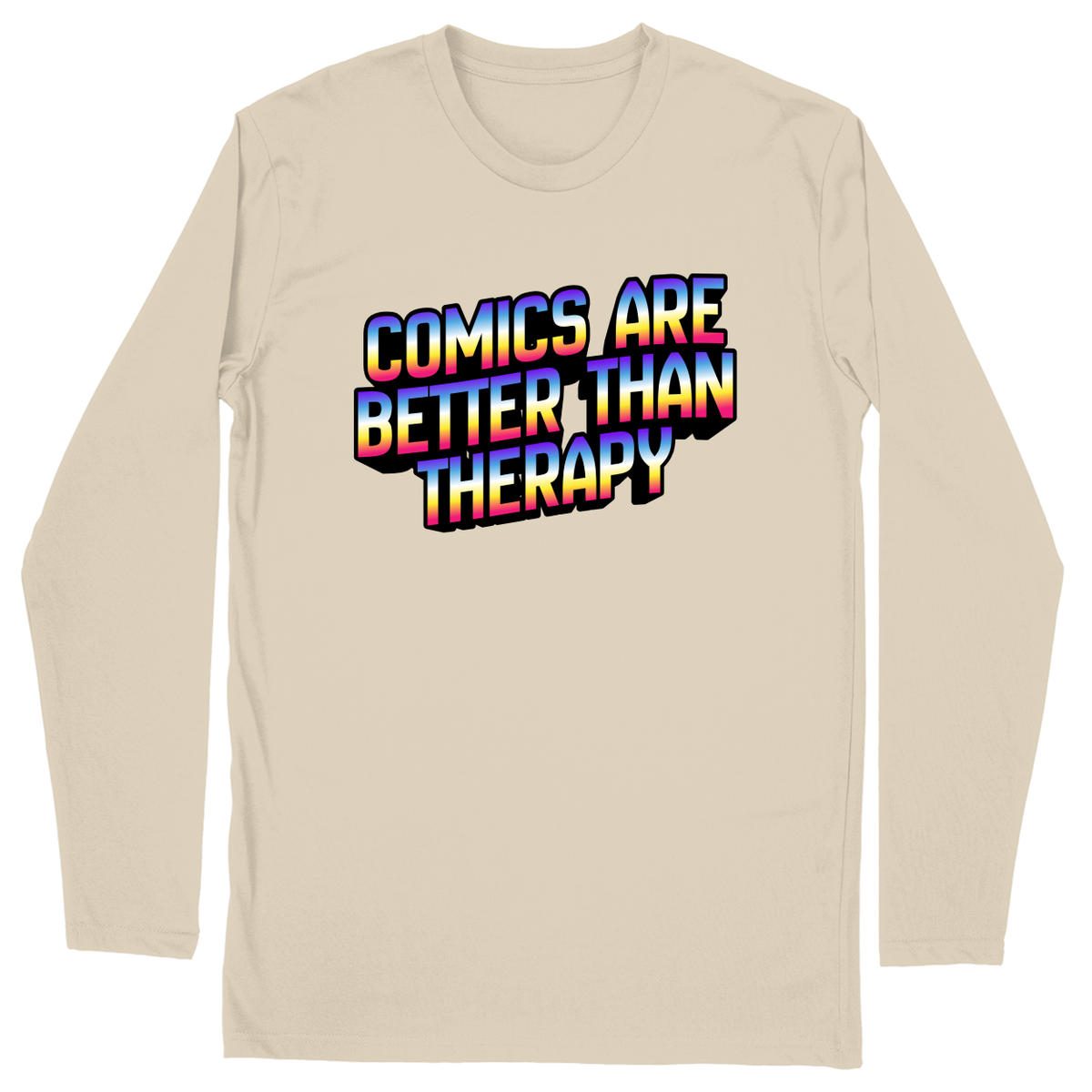 Long Sleeve Unisex T-shirt - Sand - front***Sand|||Long Sleeve Unisex T-shirt