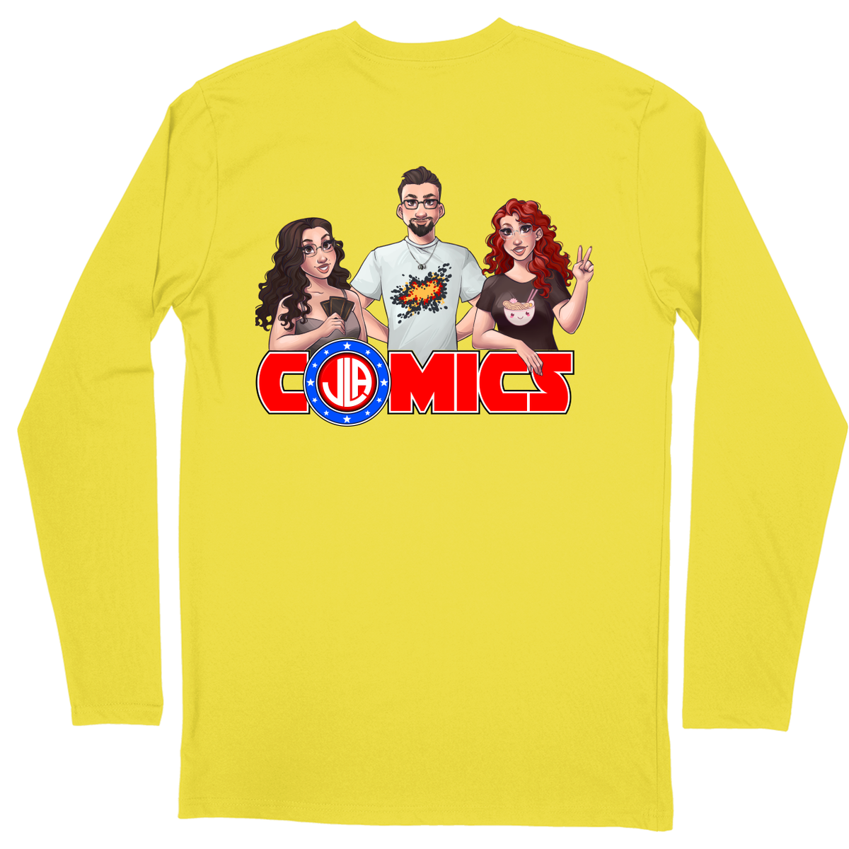 Long Sleeve Unisex T-shirt - Yellow - back***Yellow|||Long Sleeve Unisex T-shirt