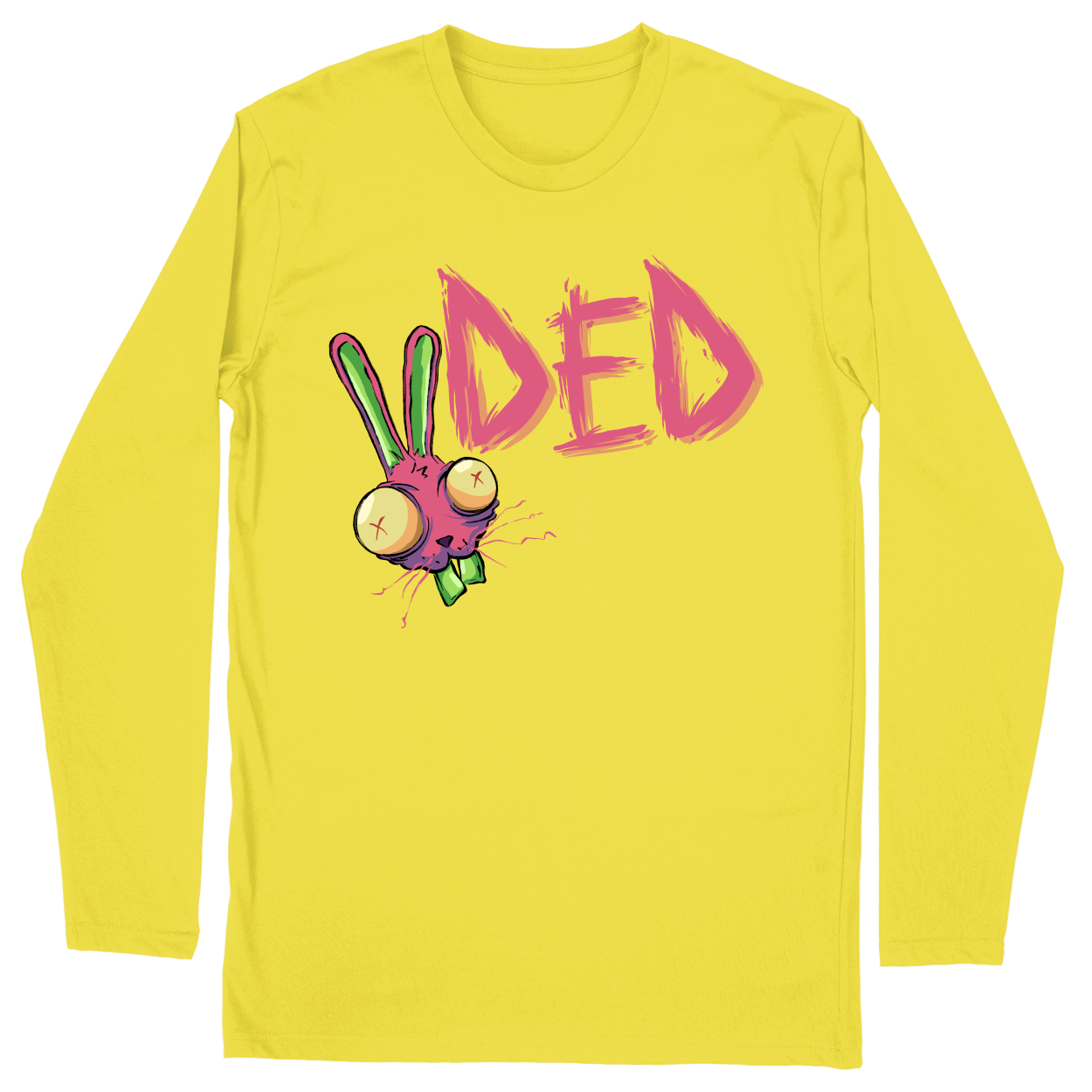 Long Sleeve Unisex T-shirt - Yellow - front***Yellow|||Long Sleeve Unisex T-shirt