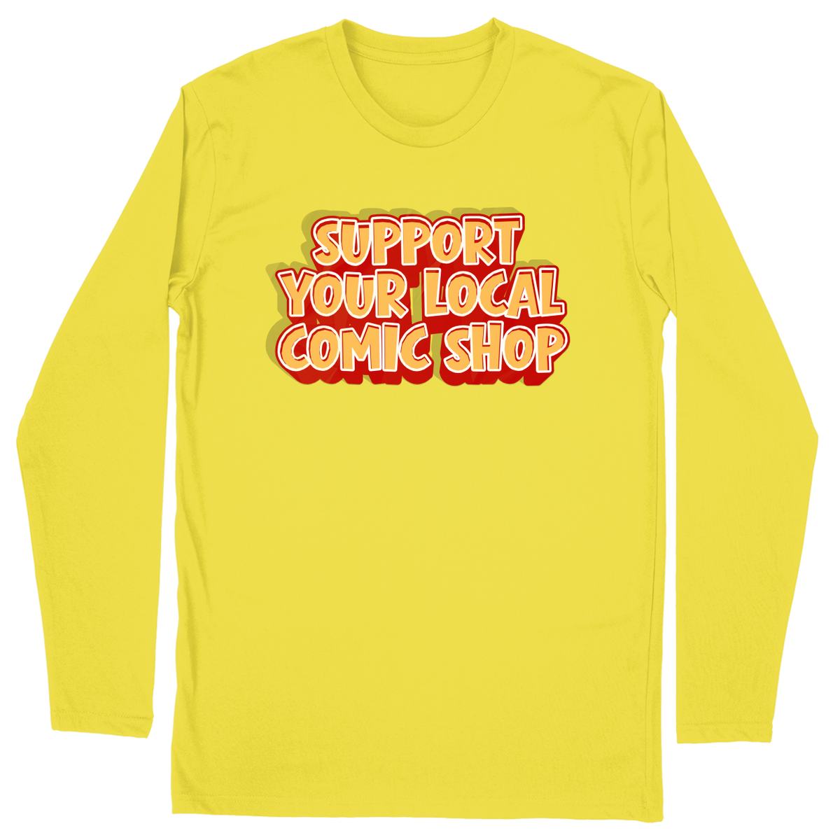 Long Sleeve Unisex T-shirt - Yellow - front***Yellow|||Long Sleeve Unisex T-shirt