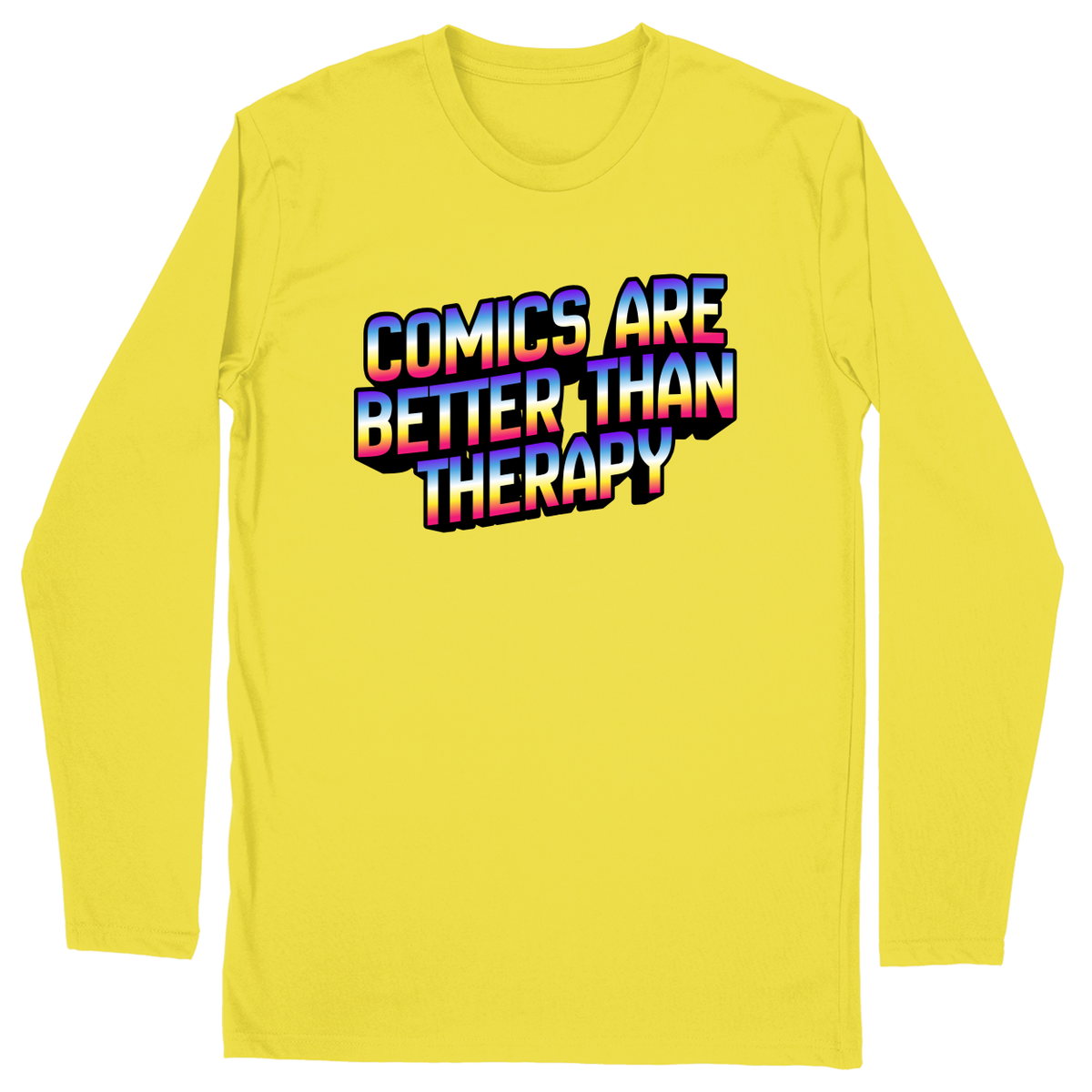 Long Sleeve Unisex T-shirt - Yellow - front