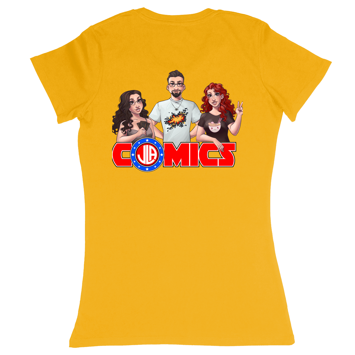 Premium Ladies Fitted Soft T-Shirt - Athletic Gold - back