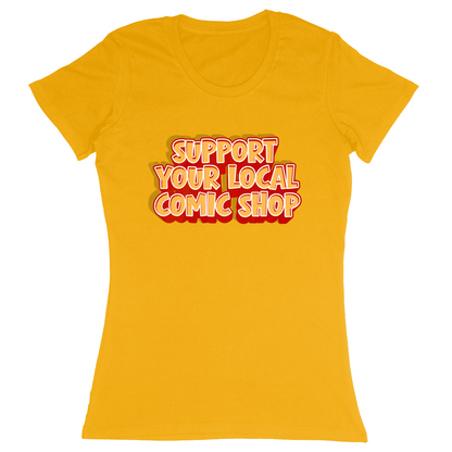 Premium Ladies Fitted Soft T-Shirt - Athletic Gold - front