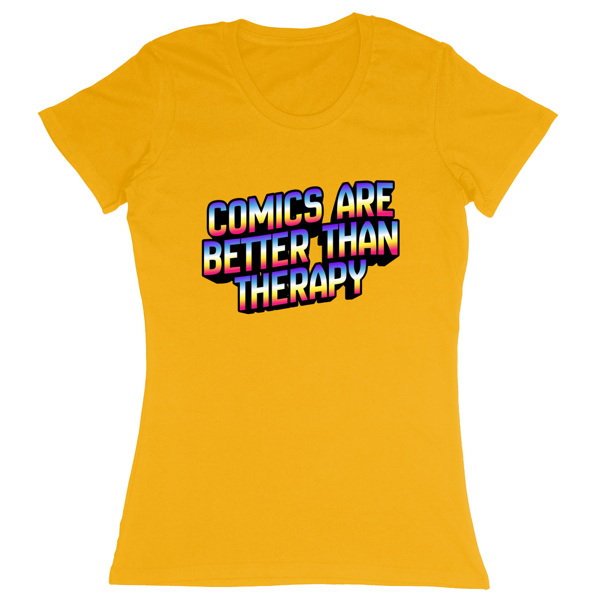 Premium Ladies Fitted Soft T-Shirt - Athletic Gold - front