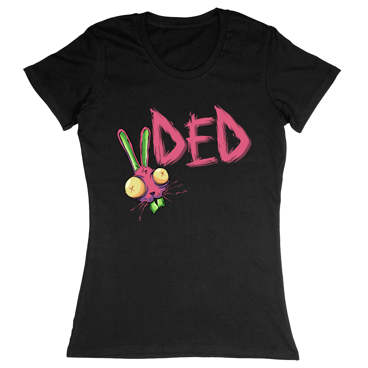 Premium Ladies Fitted Soft T-Shirt - Black - front