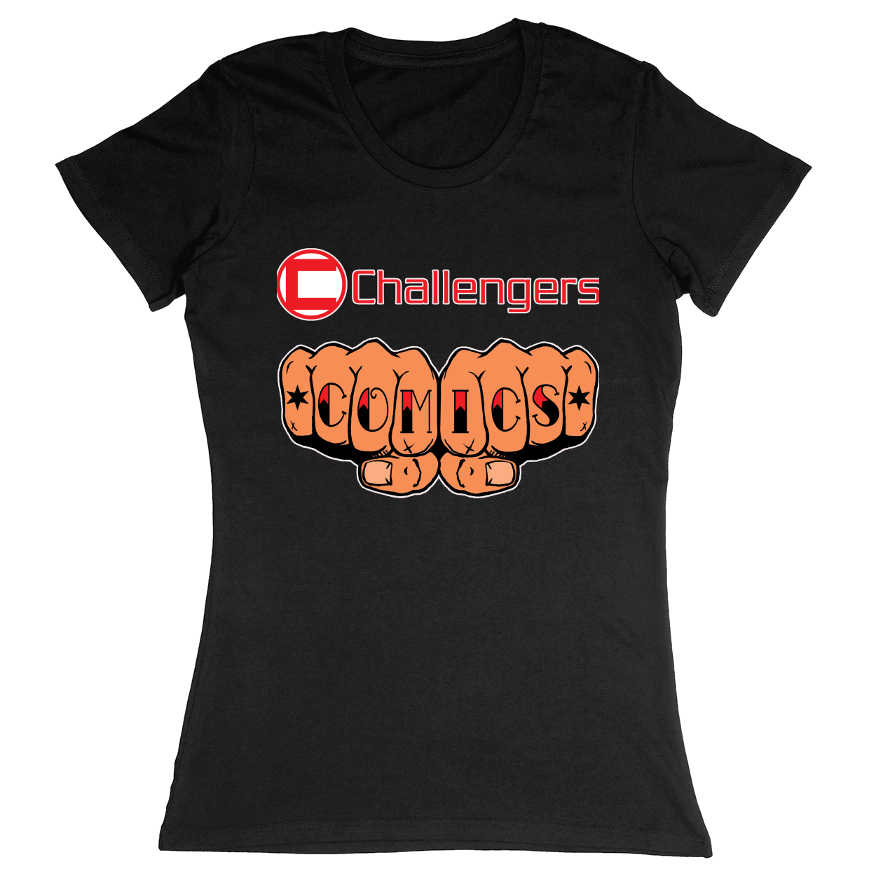 Premium Ladies Fitted Soft T-Shirt - Black - front