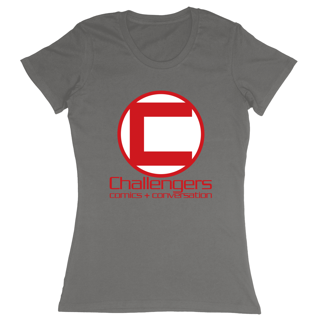 Premium Ladies Fitted Soft T-Shirt - Charcoal - front