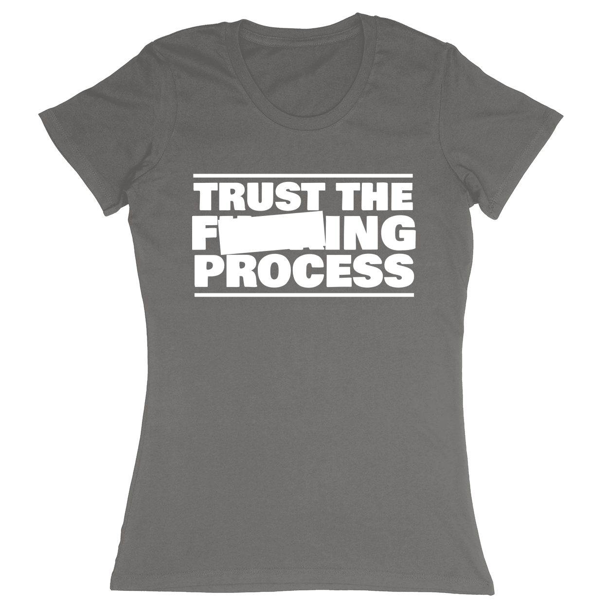 Premium Ladies Fitted Soft T-Shirt - Charcoal - front