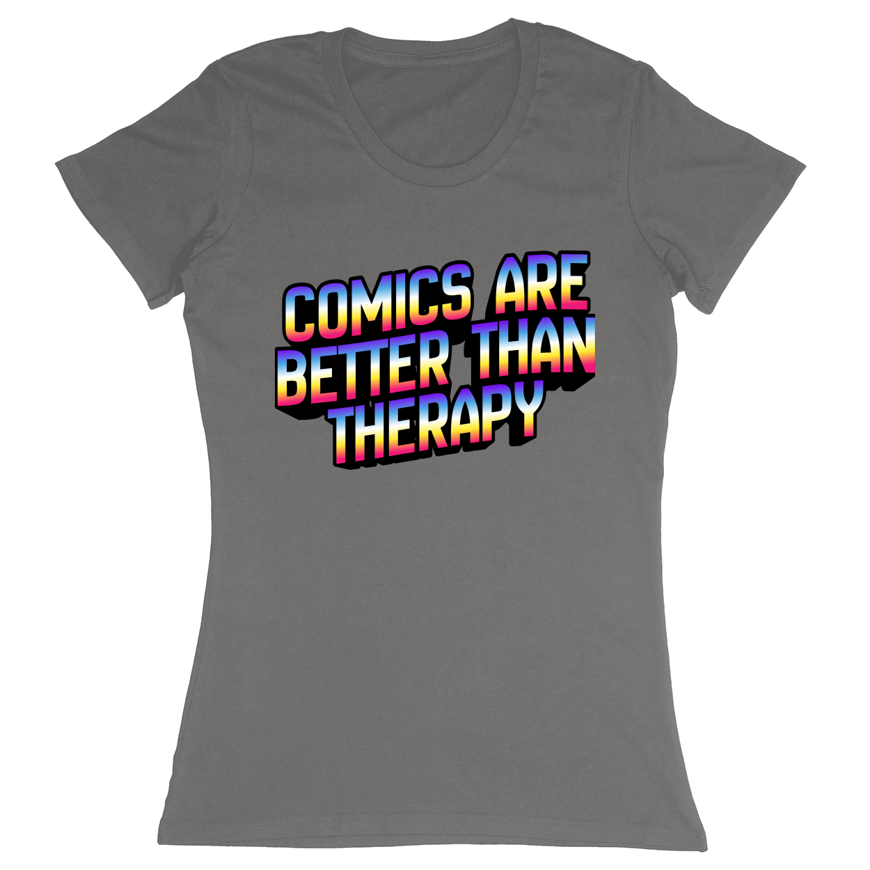 Premium Ladies Fitted Soft T-Shirt - Charcoal - front***Charcoal|||Premium Ladies Fitted Soft T-Shirt