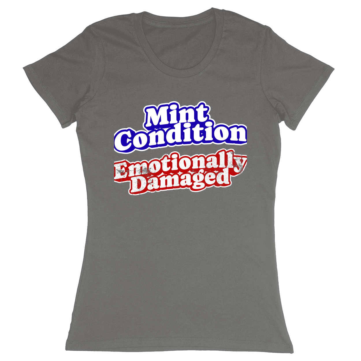 Premium Ladies Fitted Soft T-Shirt - Charcoal - front