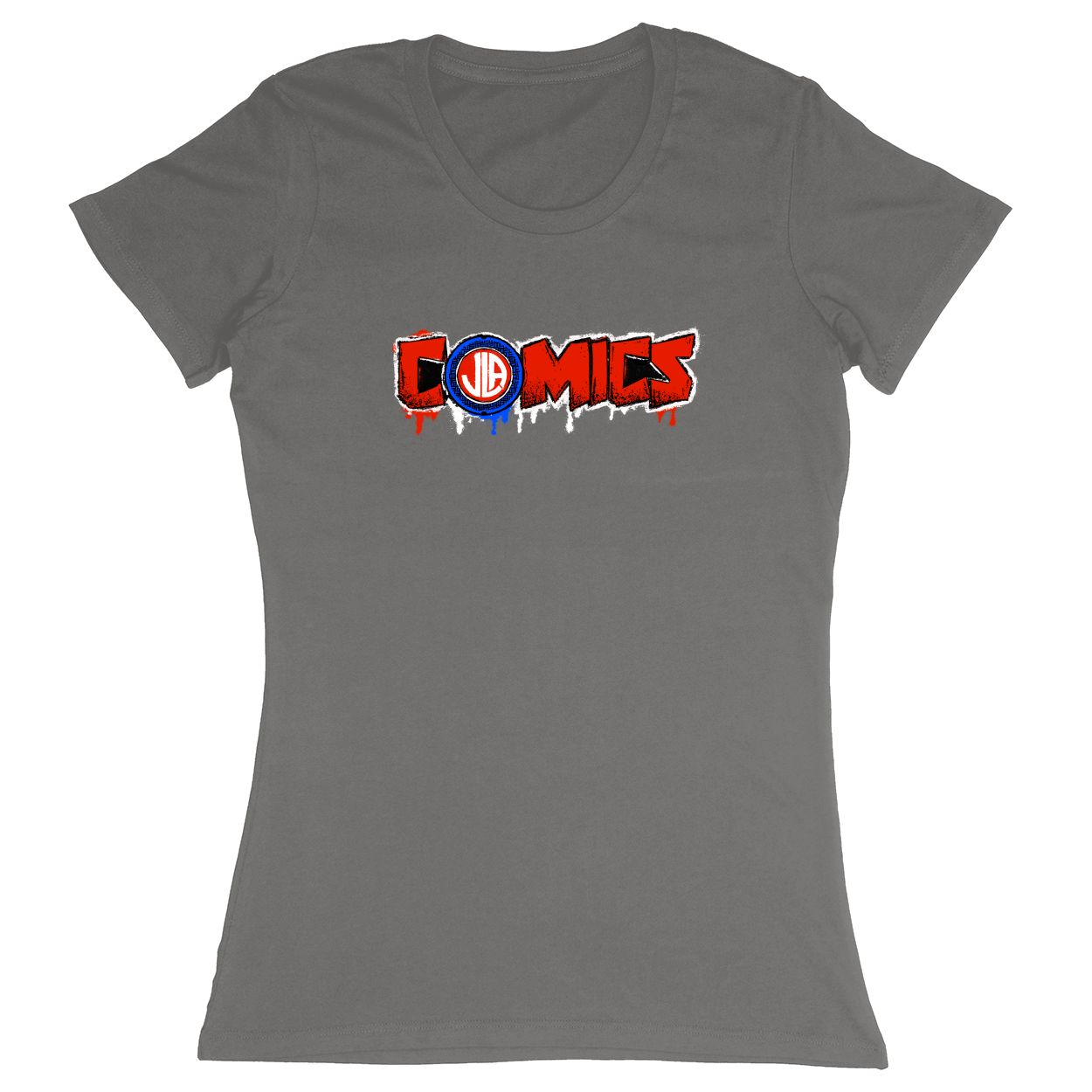 Premium Ladies Fitted Soft T-Shirt - Charcoal - front