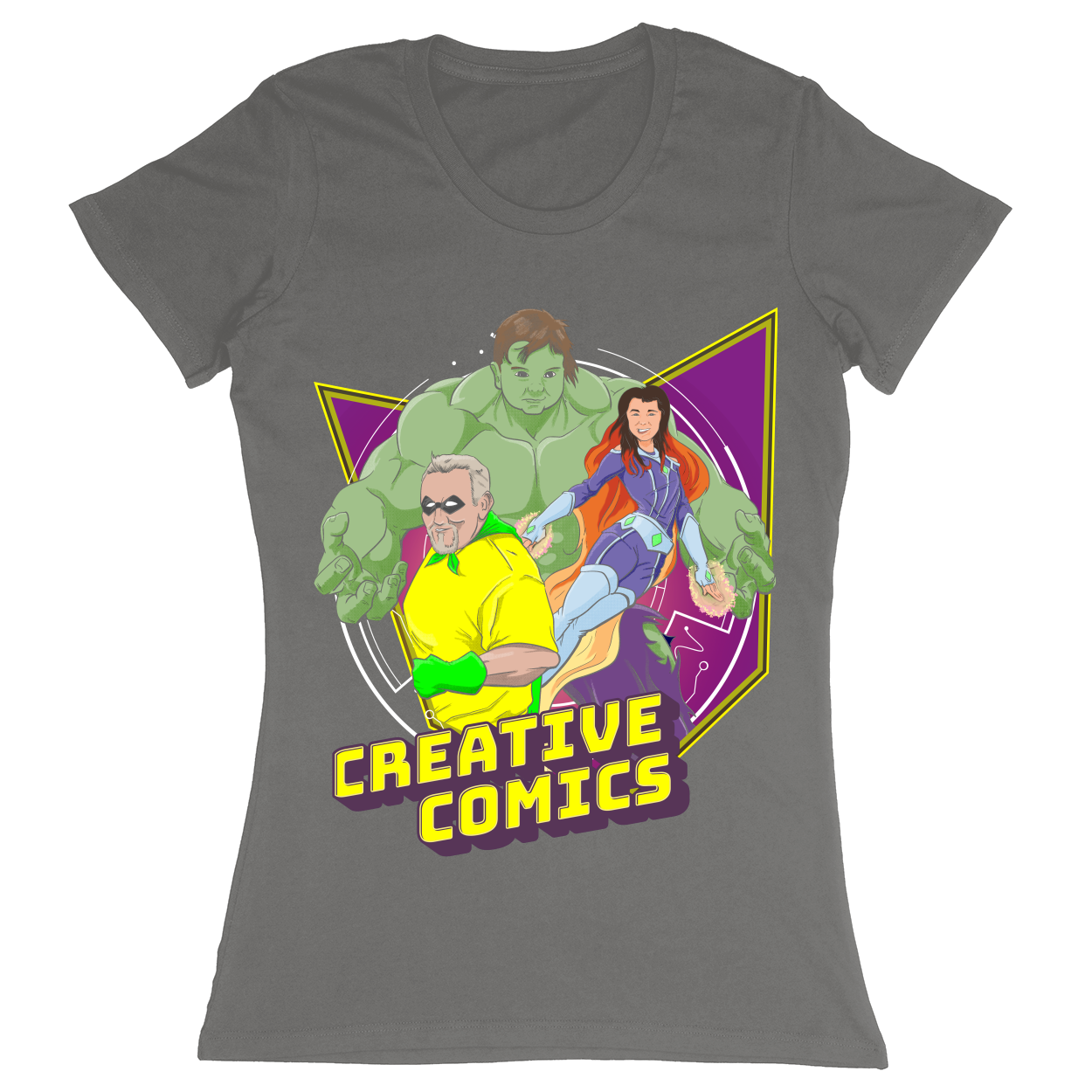 Premium Ladies Fitted Soft T-Shirt - Charcoal - front