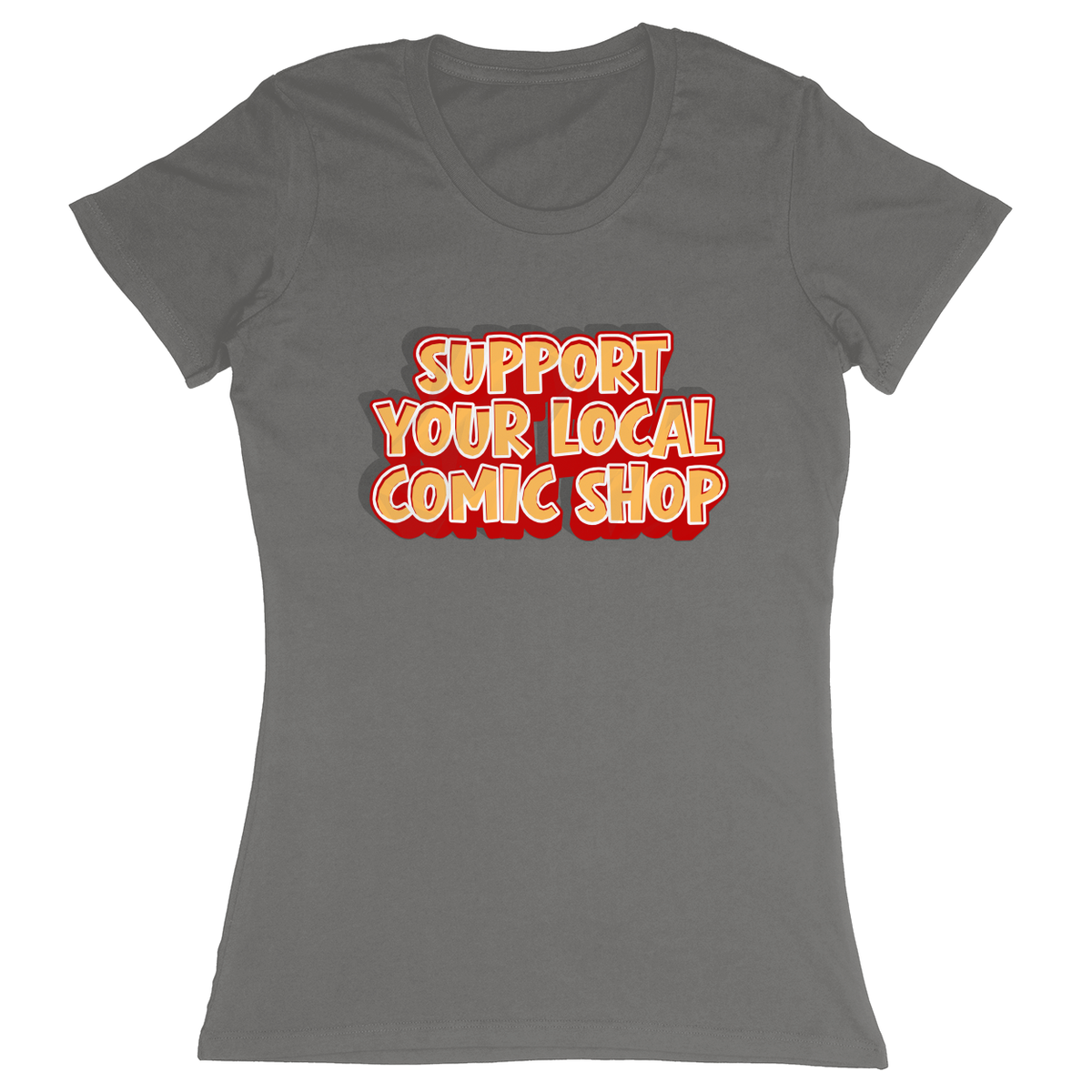 Premium Ladies Fitted Soft T-Shirt - Charcoal - front