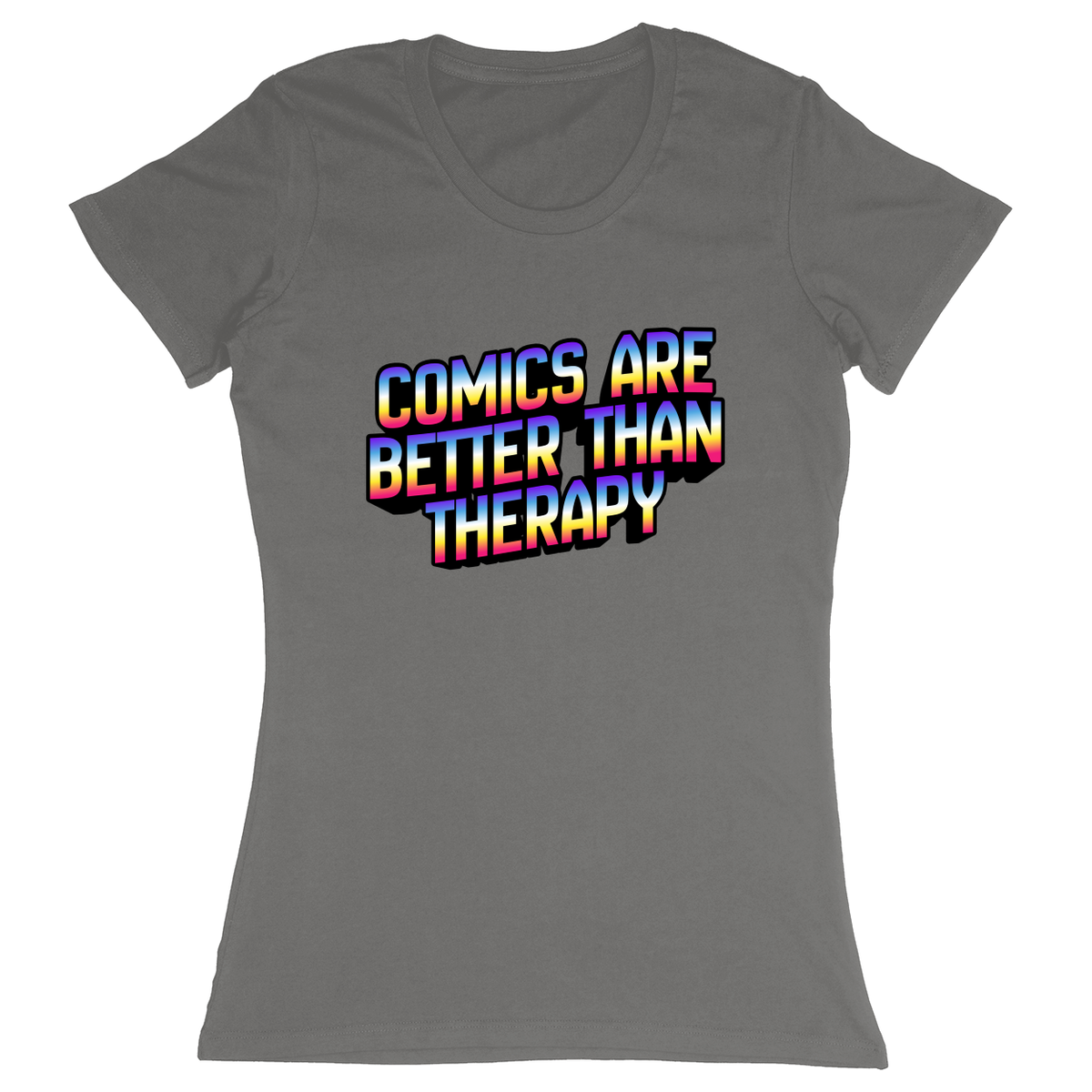 Premium Ladies Fitted Soft T-Shirt - Charcoal - front***Charcoal|||Premium Ladies Fitted Soft T-Shirt