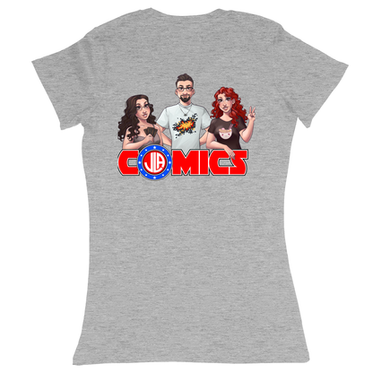 Premium Ladies Fitted Soft T-Shirt - Heather Grey - back