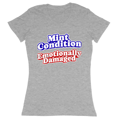 Premium Ladies Fitted Soft T-Shirt - Heather Grey - front