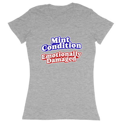Premium Ladies Fitted Soft T-Shirt - Heather Grey - front
