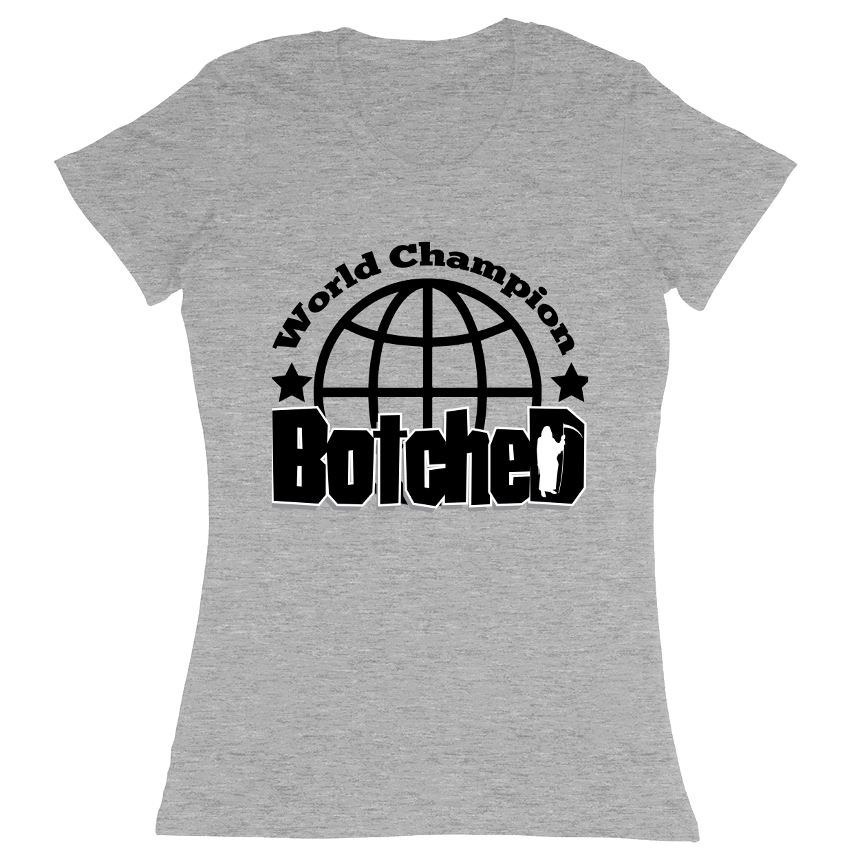 Premium Ladies Fitted Soft T-Shirt - Heather Grey - front