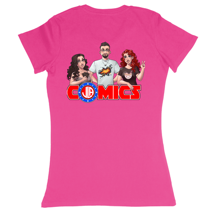 Premium Ladies Fitted Soft T-Shirt - Hot Pink - back