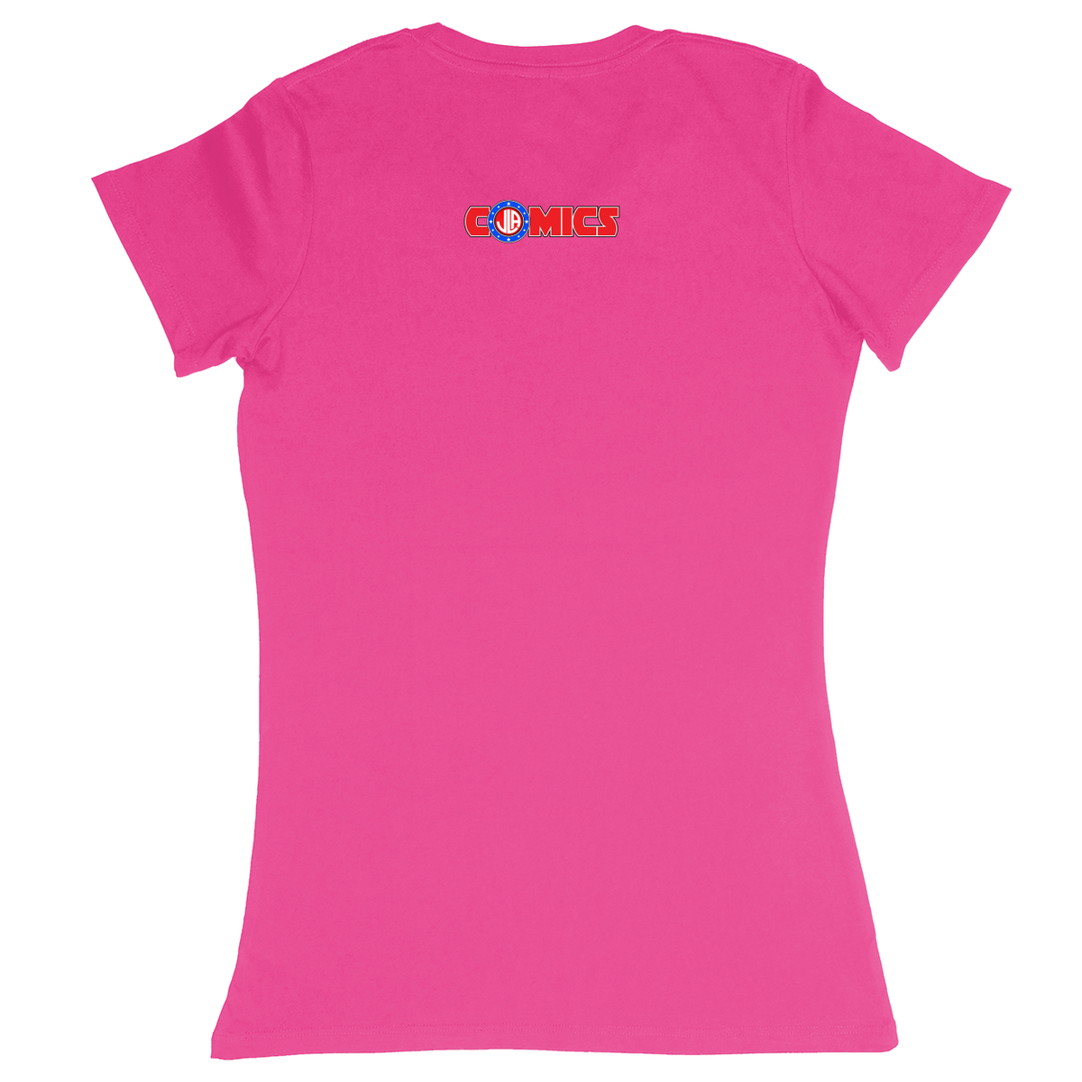 Premium Ladies Fitted Soft T-Shirt - Hot Pink - back