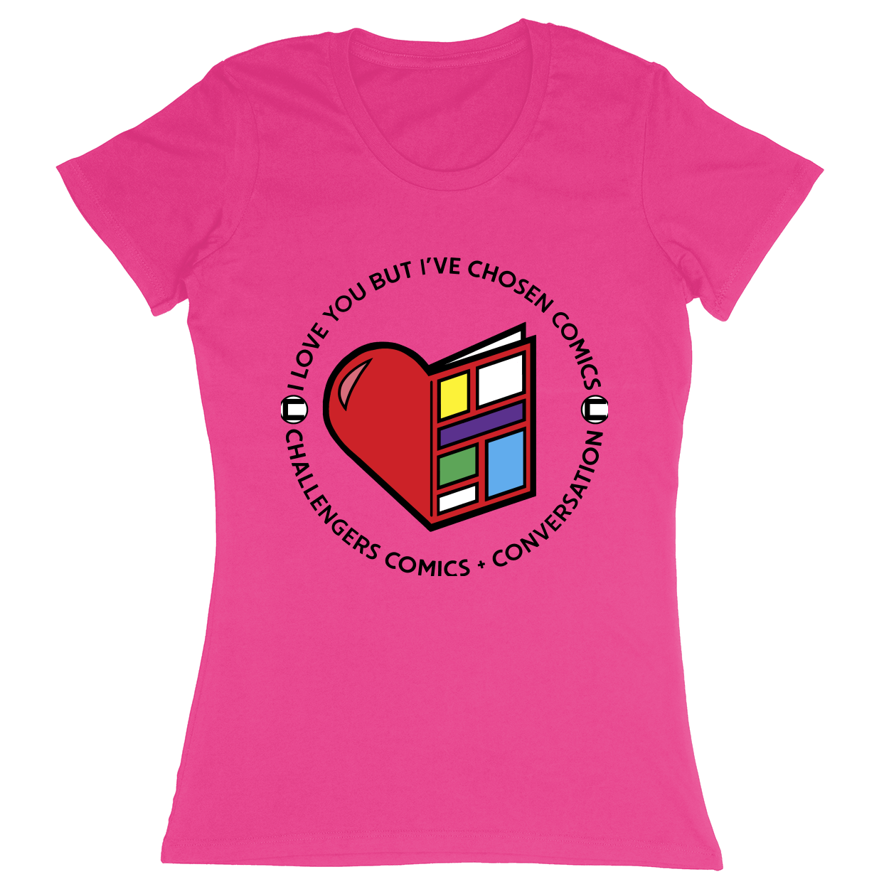 Premium Ladies Fitted Soft T-Shirt - Hot Pink - front***Hot Pink|||Premium Ladies Fitted Soft T-Shirt