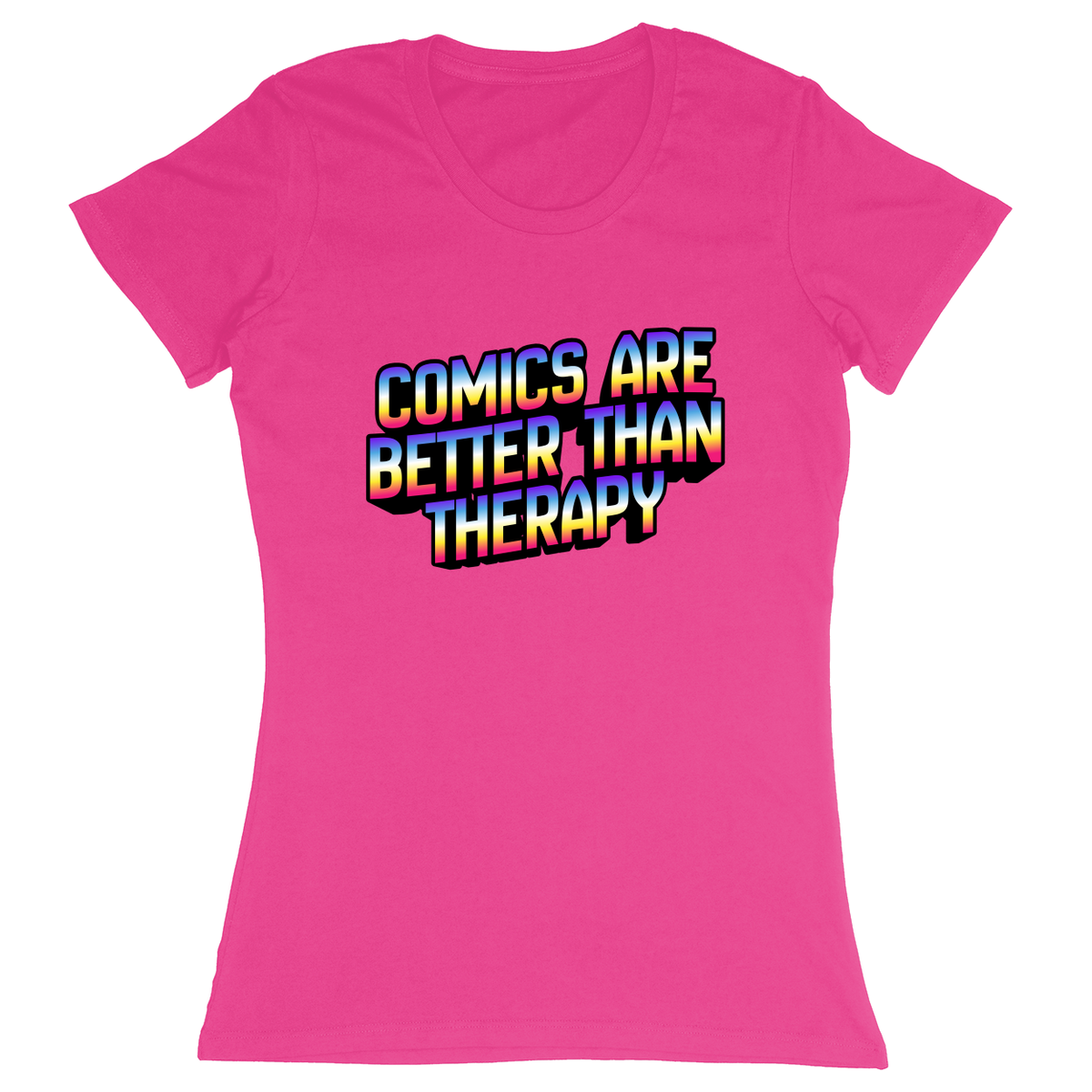 Premium Ladies Fitted Soft T-Shirt - Hot Pink - front***Hot Pink|||Premium Ladies Fitted Soft T-Shirt