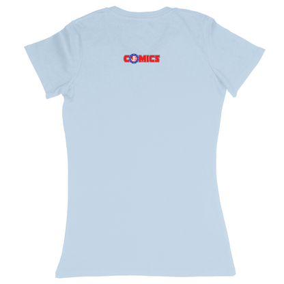 Premium Ladies Fitted Soft T-Shirt - Light Blue - back