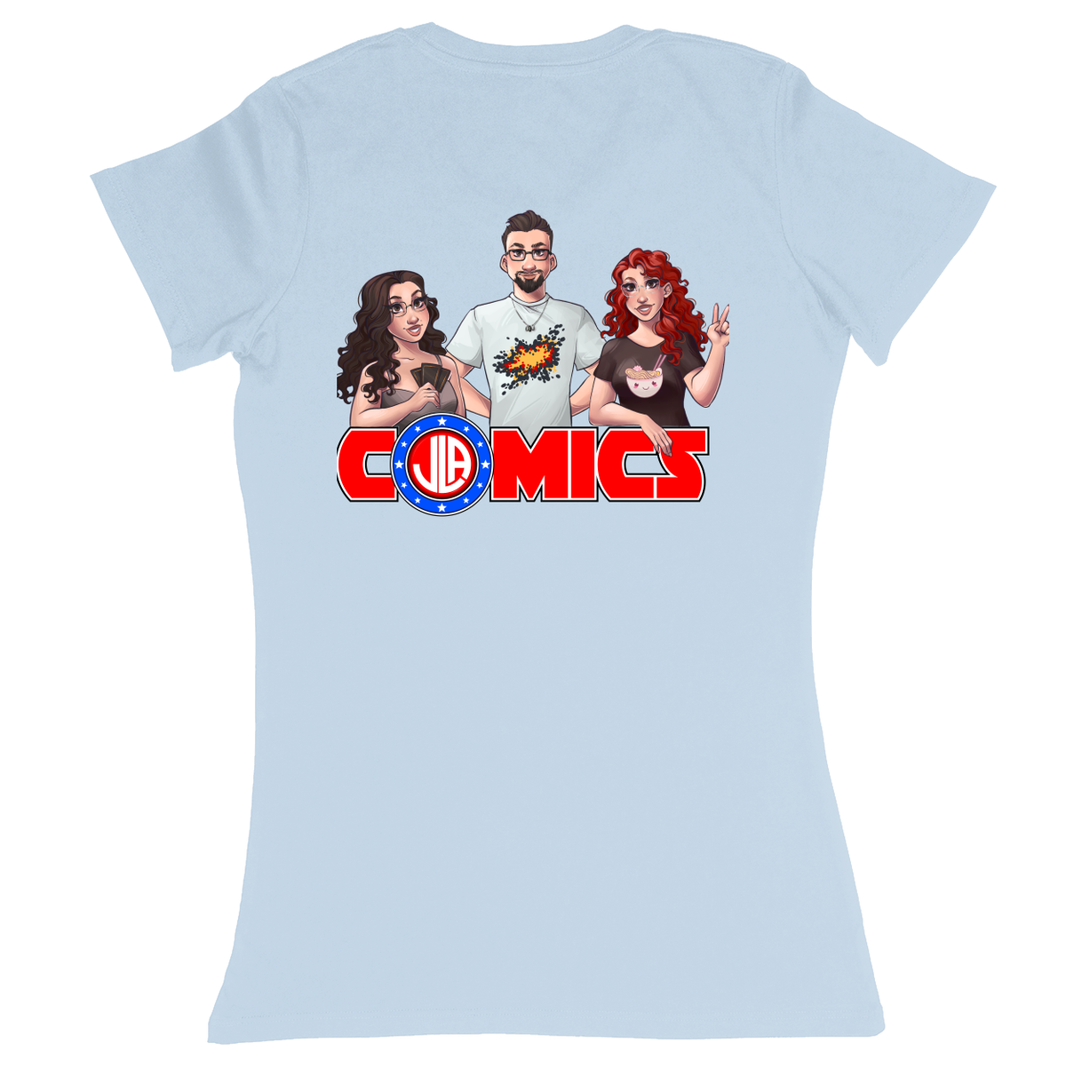 Premium Ladies Fitted Soft T-Shirt - Light Blue - back