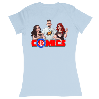 Premium Ladies Fitted Soft T-Shirt - Light Blue - back