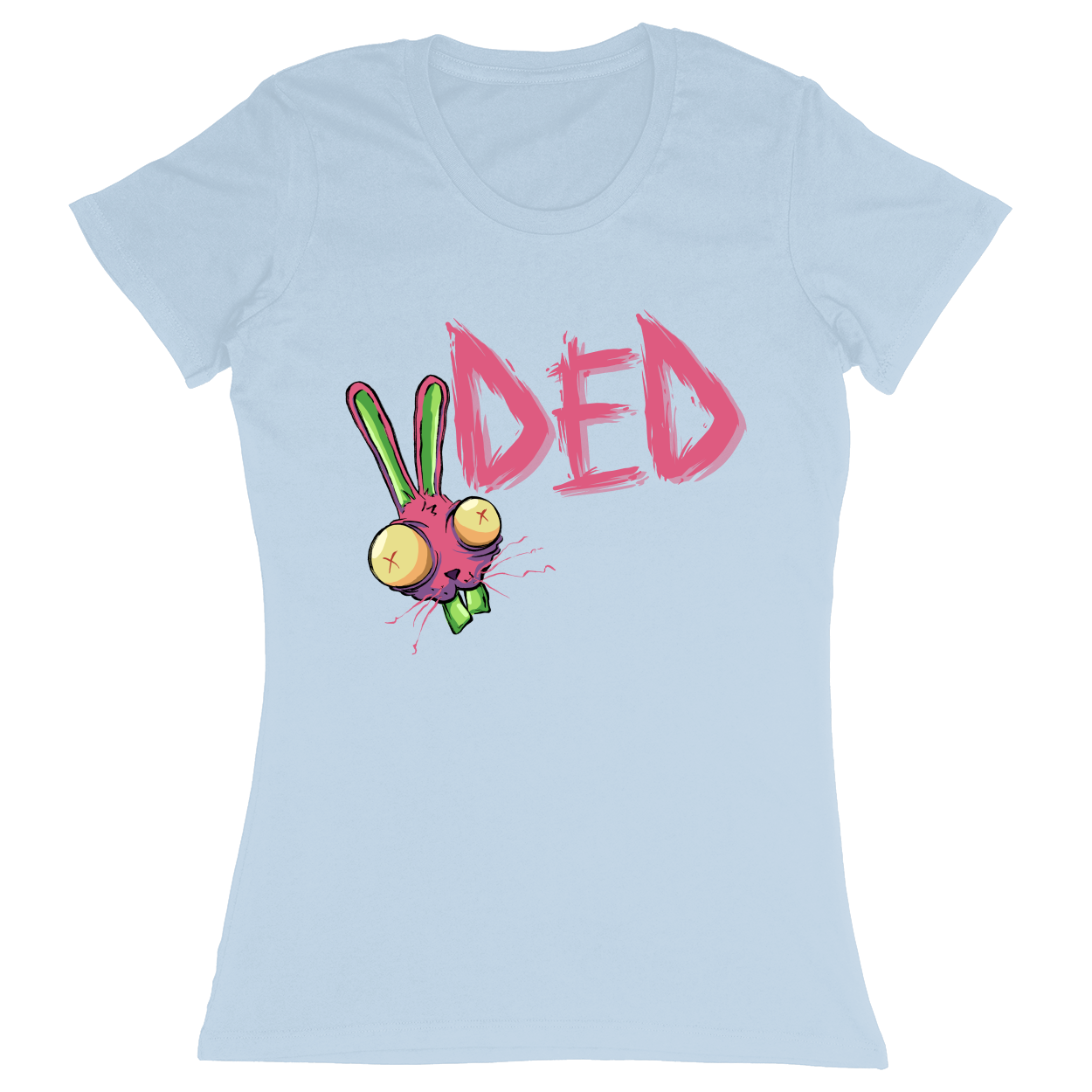 Premium Ladies Fitted Soft T-Shirt - Light Blue - front***Light Blue|||Premium Ladies Fitted Soft T-Shirt