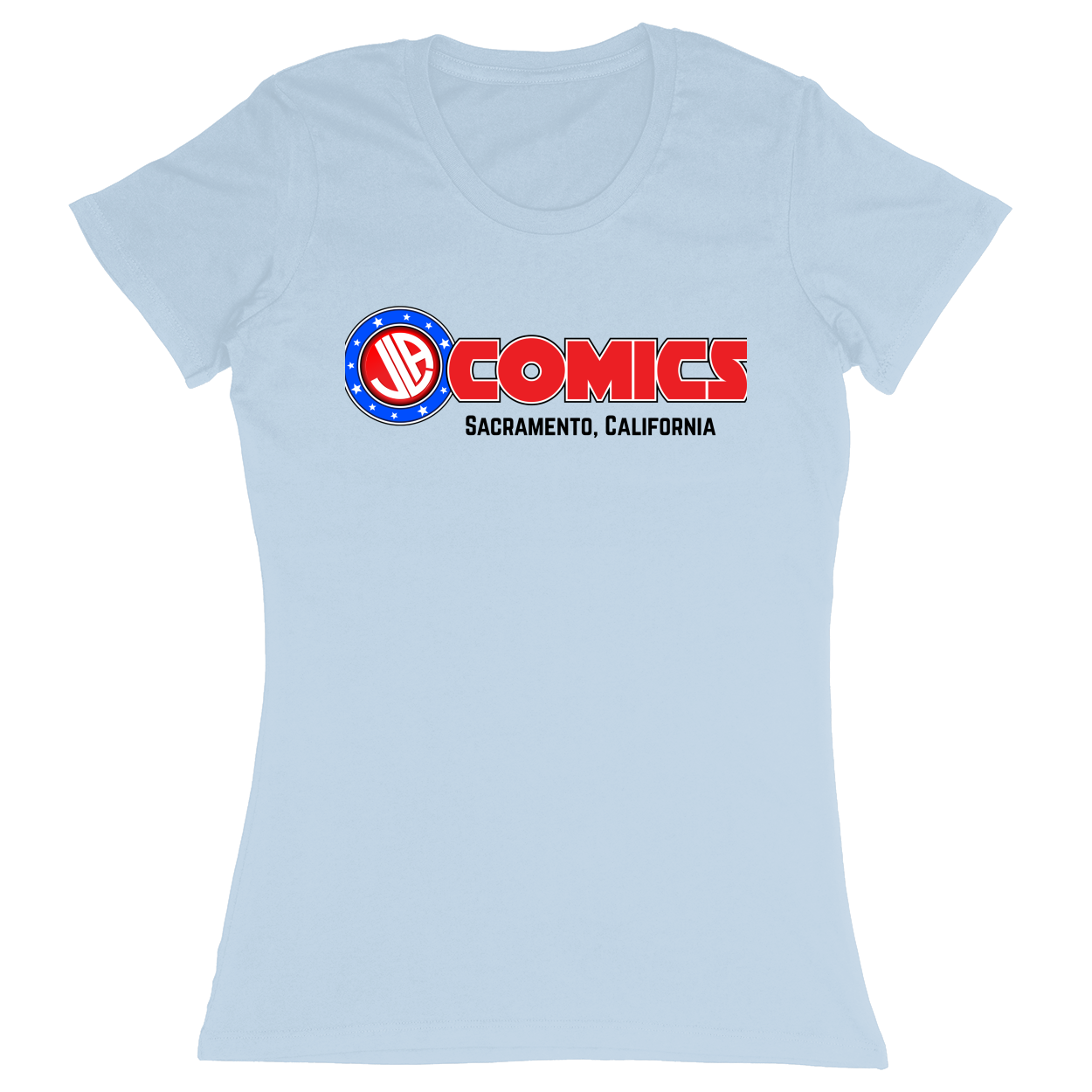Premium Ladies Fitted Soft T-Shirt - Light Blue - front***Light Blue|||Premium Ladies Fitted Soft T-Shirt