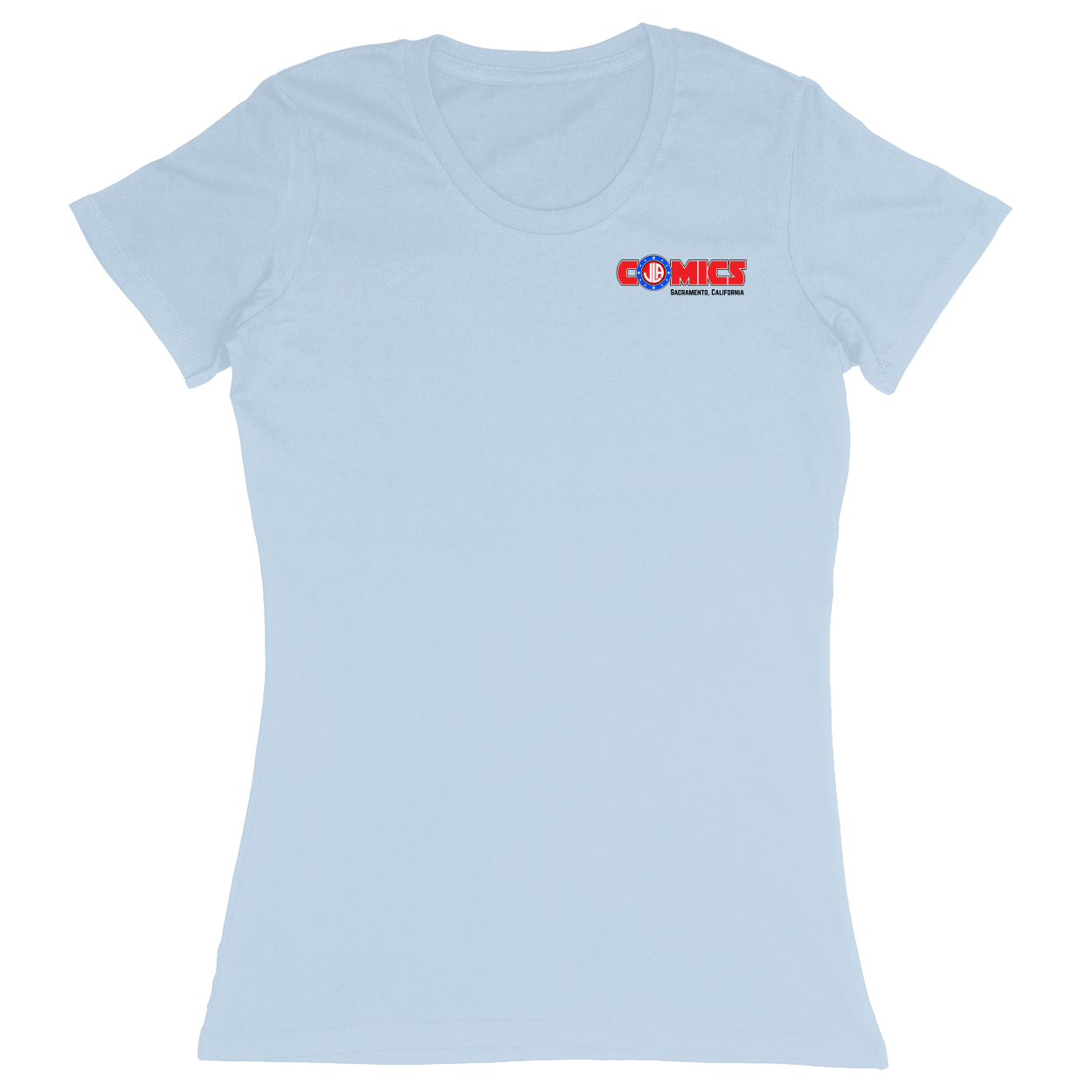 Premium Ladies Fitted Soft T-Shirt - Light Blue - front