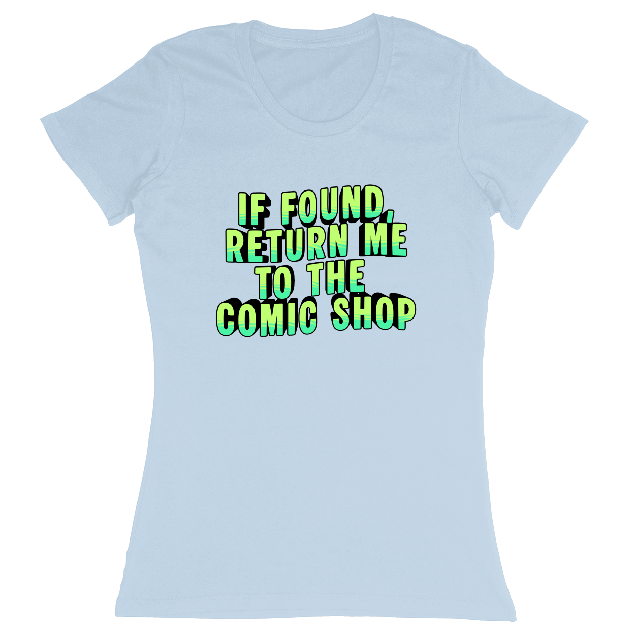 Premium Ladies Fitted Soft T-Shirt - Light Blue - front