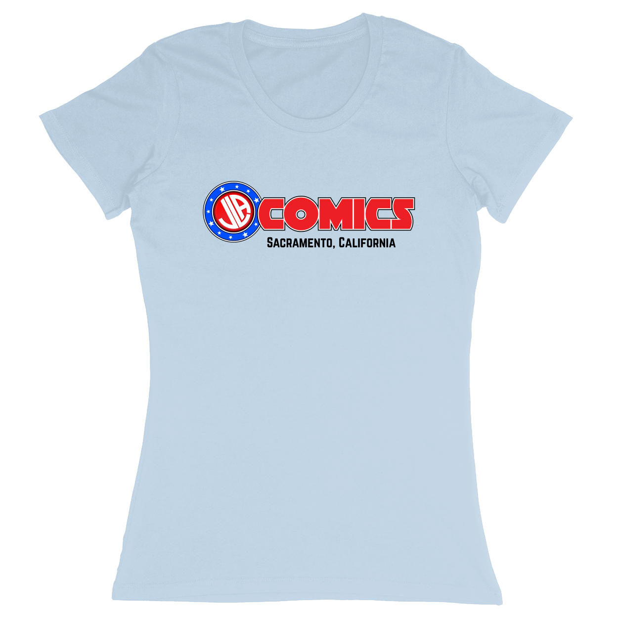 Premium Ladies Fitted Soft T-Shirt - Light Blue - front***Light Blue|||Premium Ladies Fitted Soft T-Shirt
