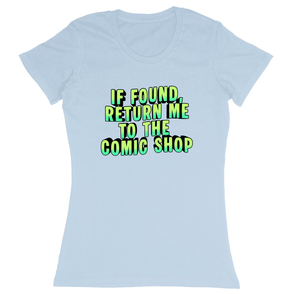 Premium Ladies Fitted Soft T-Shirt - Light Blue - front***Light Blue|||Premium Ladies Fitted Soft T-Shirt