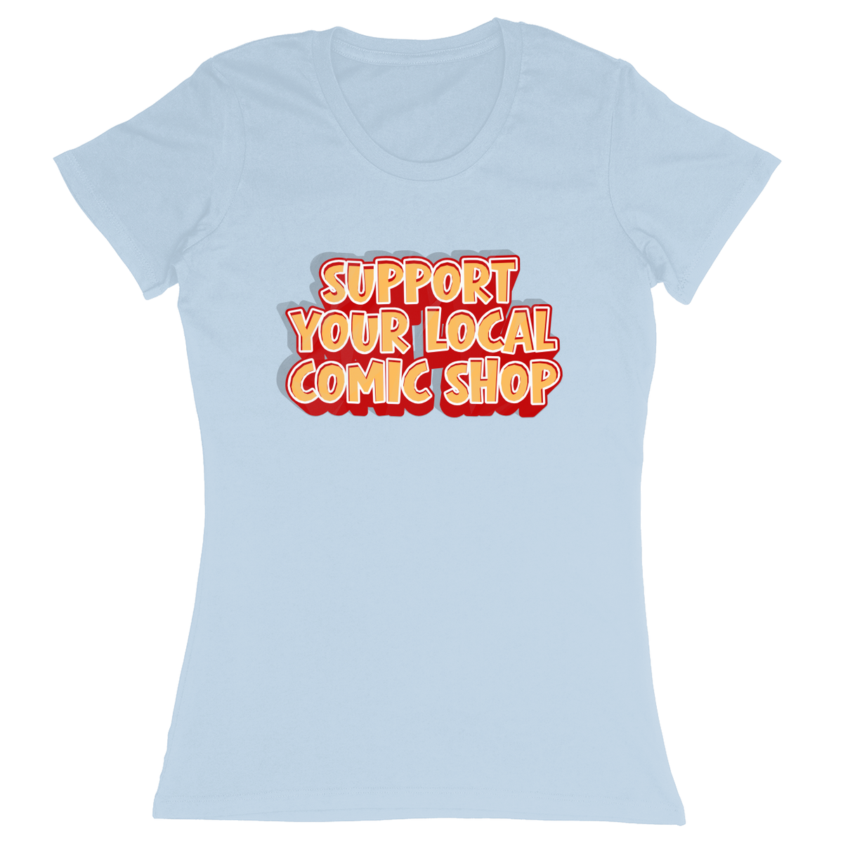 Premium Ladies Fitted Soft T-Shirt - Light Blue - front***Light Blue|||Premium Ladies Fitted Soft T-Shirt