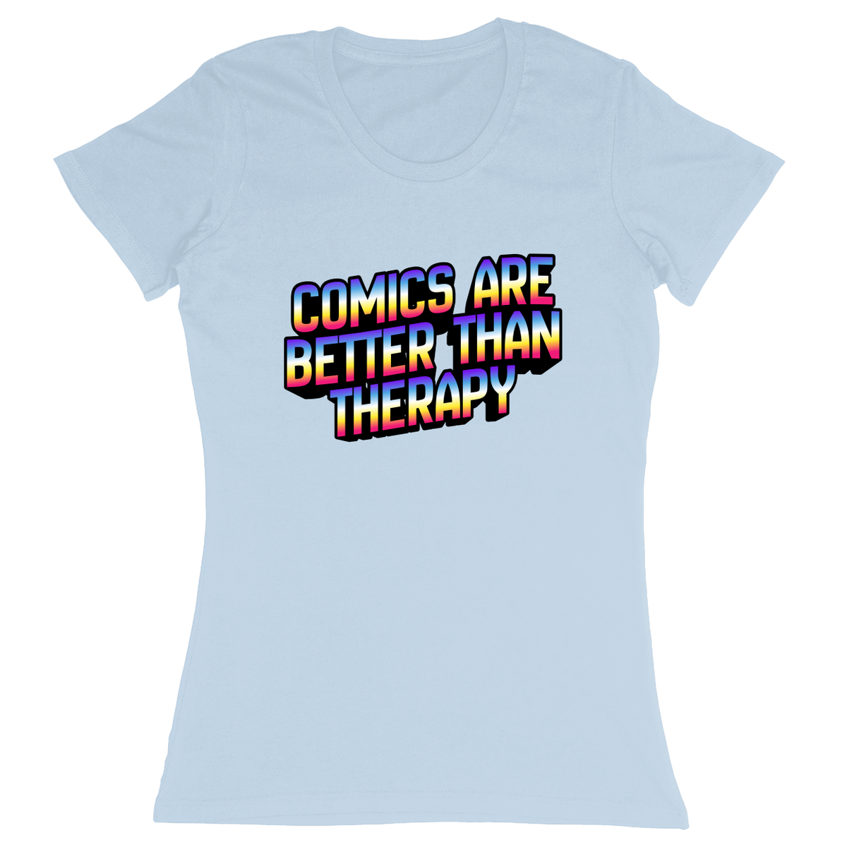 Premium Ladies Fitted Soft T-Shirt - Light Blue - front