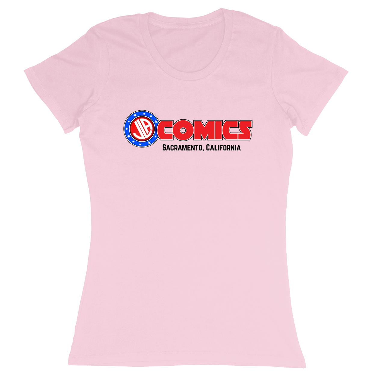 Premium Ladies Fitted Soft T-Shirt - Light Pink - front