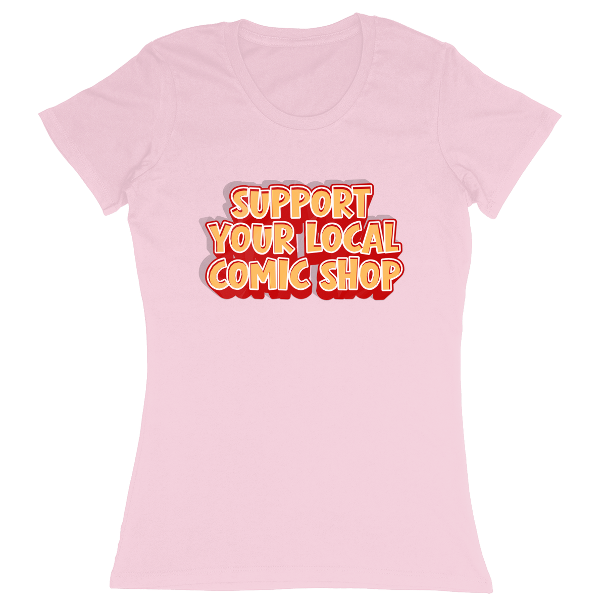 Premium Ladies Fitted Soft T-Shirt - Light Pink - front