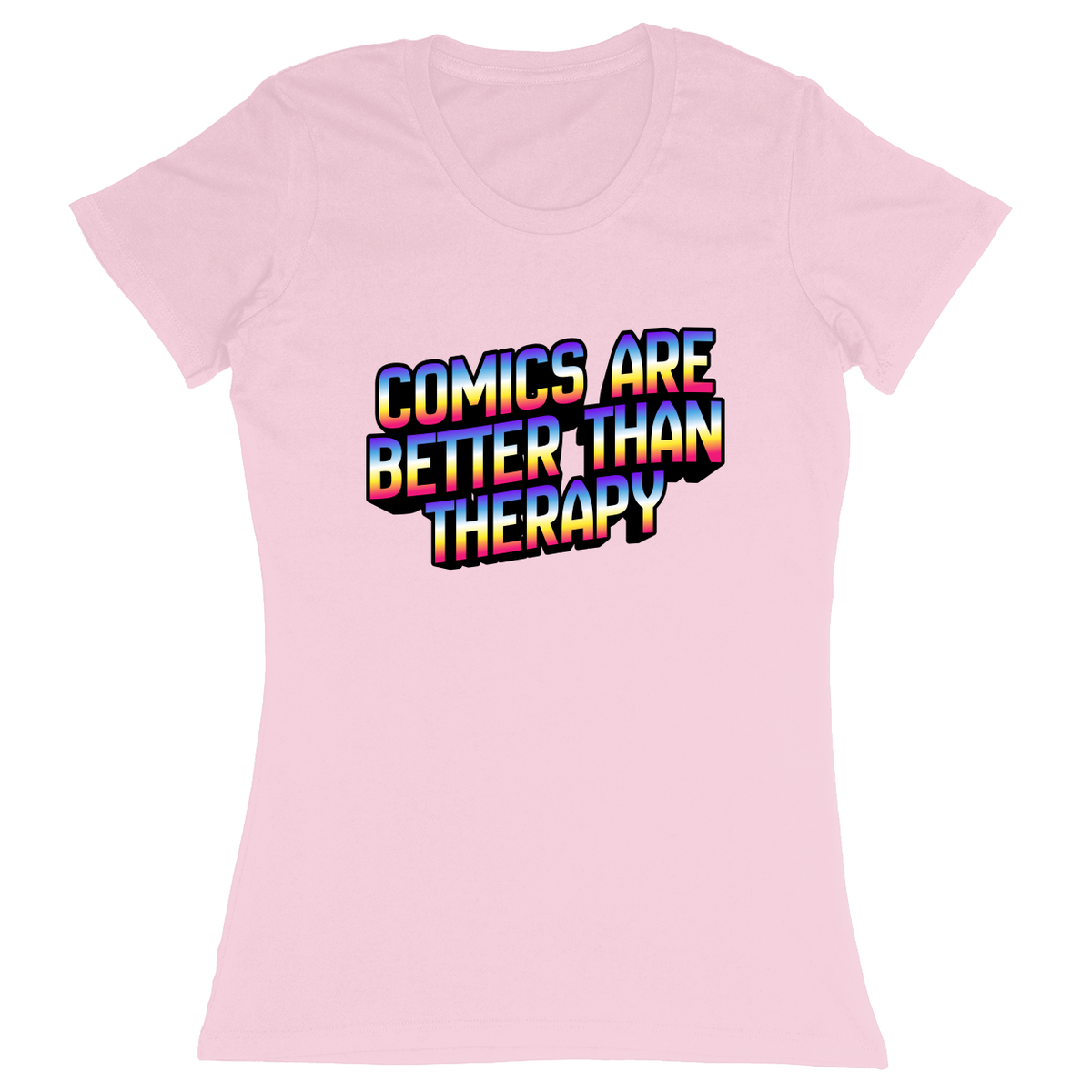 Premium Ladies Fitted Soft T-Shirt - Light Pink - front