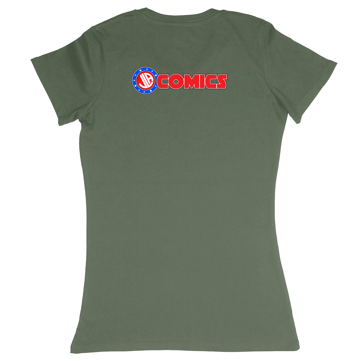 Premium Ladies Fitted Soft T-Shirt - Military Green - back