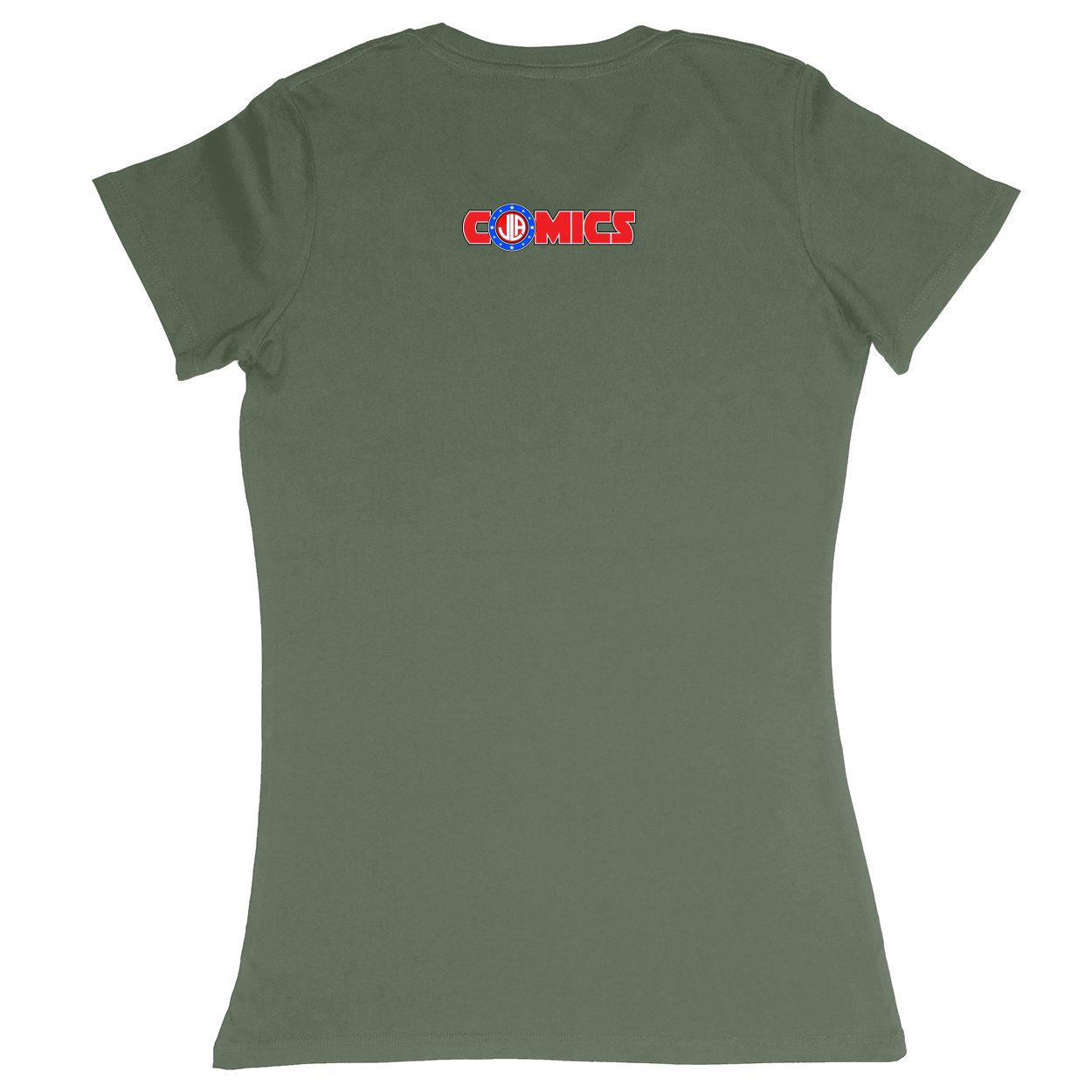 Premium Ladies Fitted Soft T-Shirt - Military Green - back