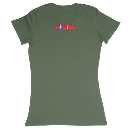 Premium Ladies Fitted Soft T-Shirt - Military Green - back