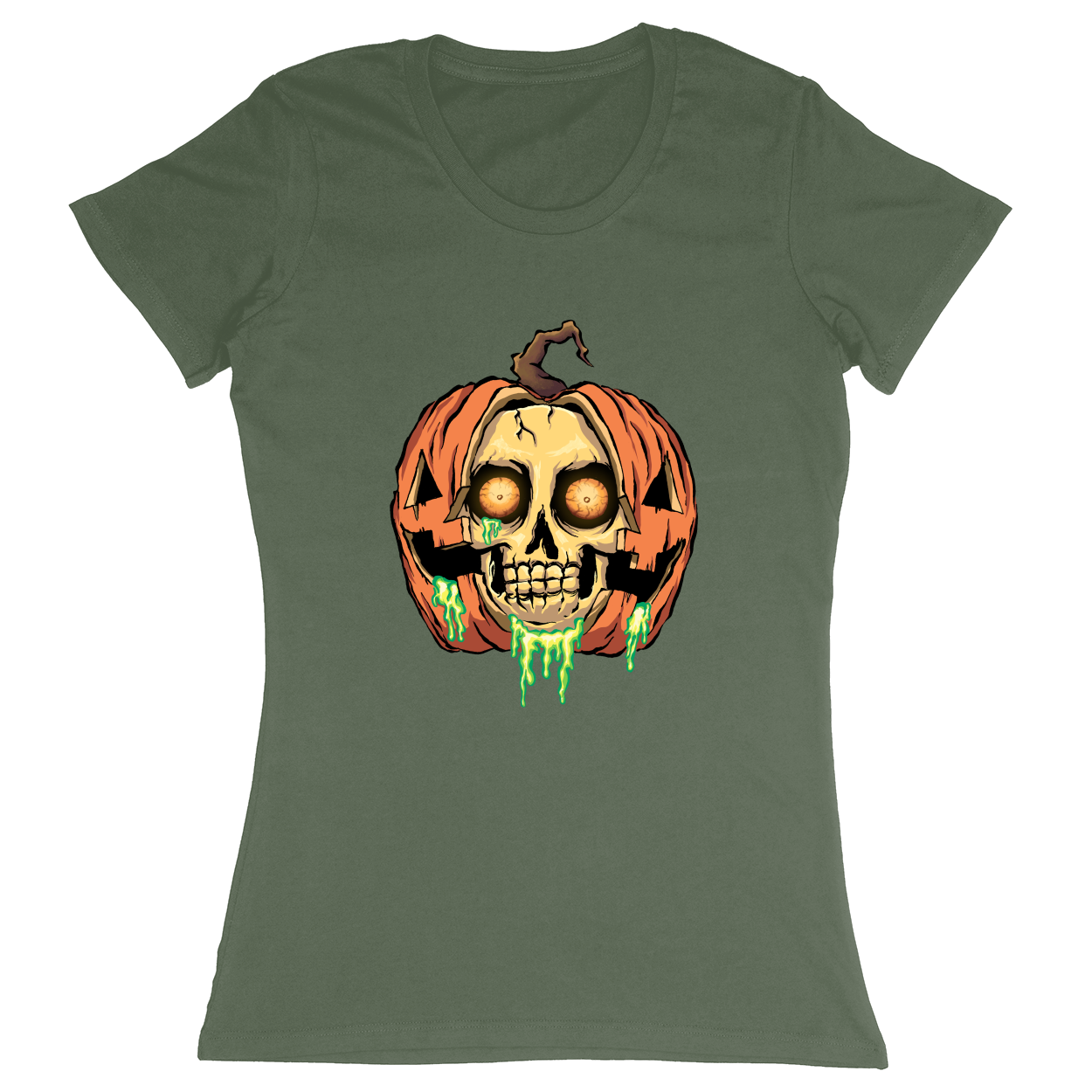 Premium Ladies Fitted Soft T-Shirt - Military Green - front