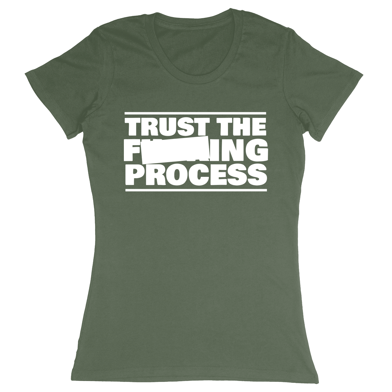 Premium Ladies Fitted Soft T-Shirt - Military Green - front***Military Green|||Premium Ladies Fitted Soft T-Shirt