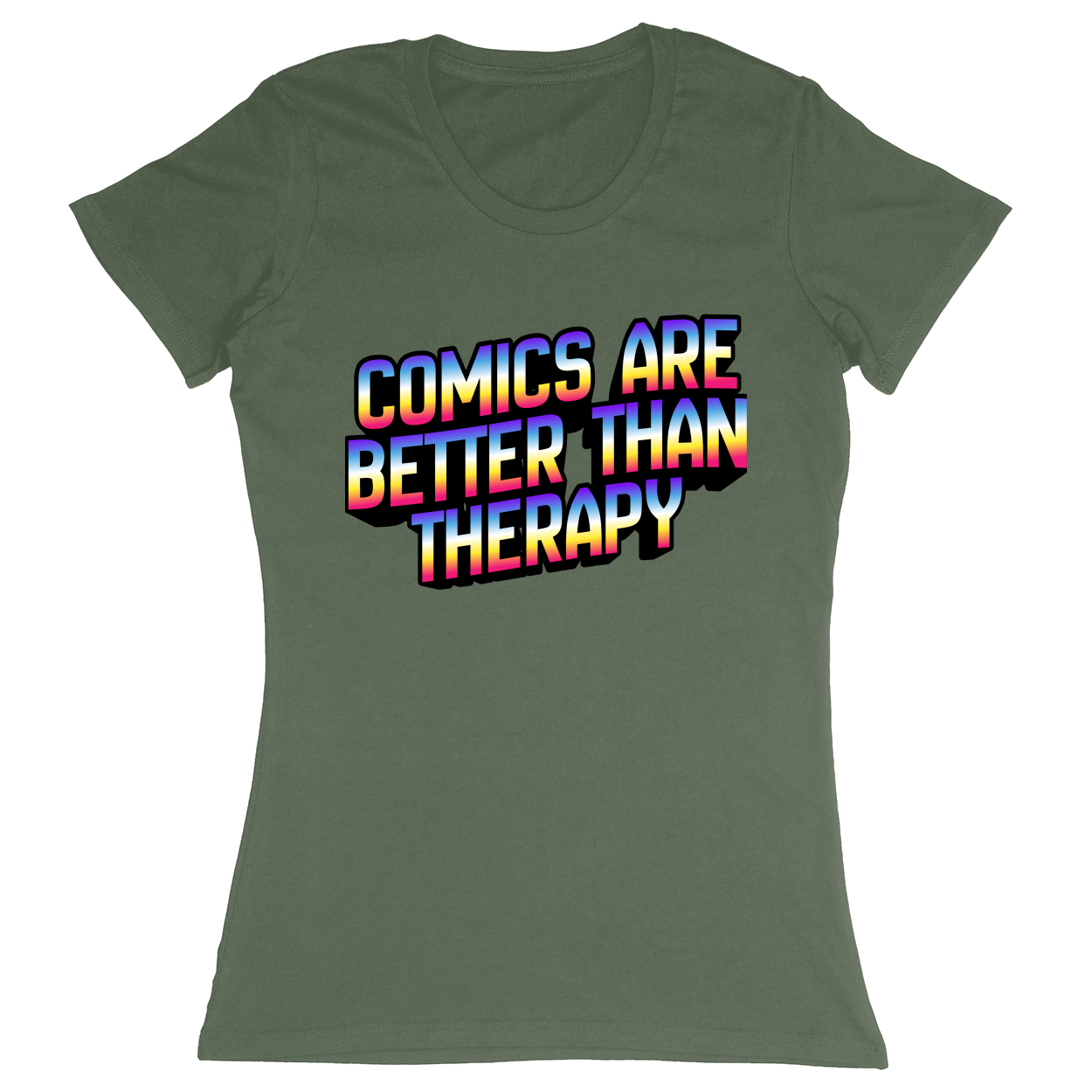 Premium Ladies Fitted Soft T-Shirt - Military Green - front