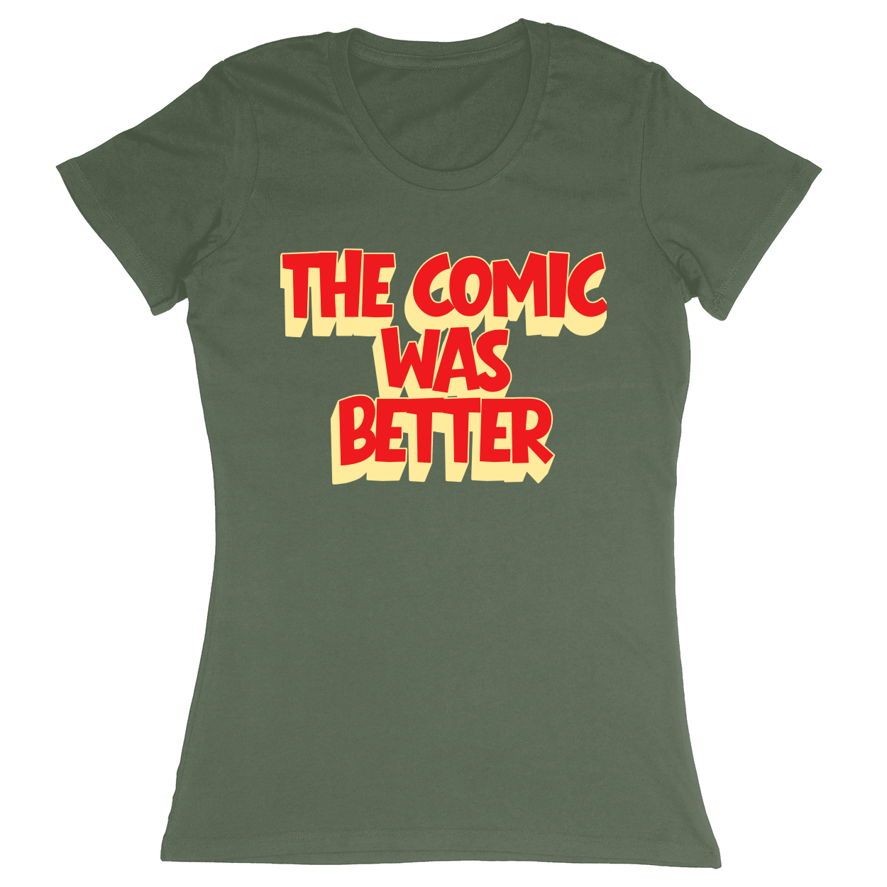 Premium Ladies Fitted Soft T-Shirt - Military Green - front***Military Green|||Premium Ladies Fitted Soft T-Shirt